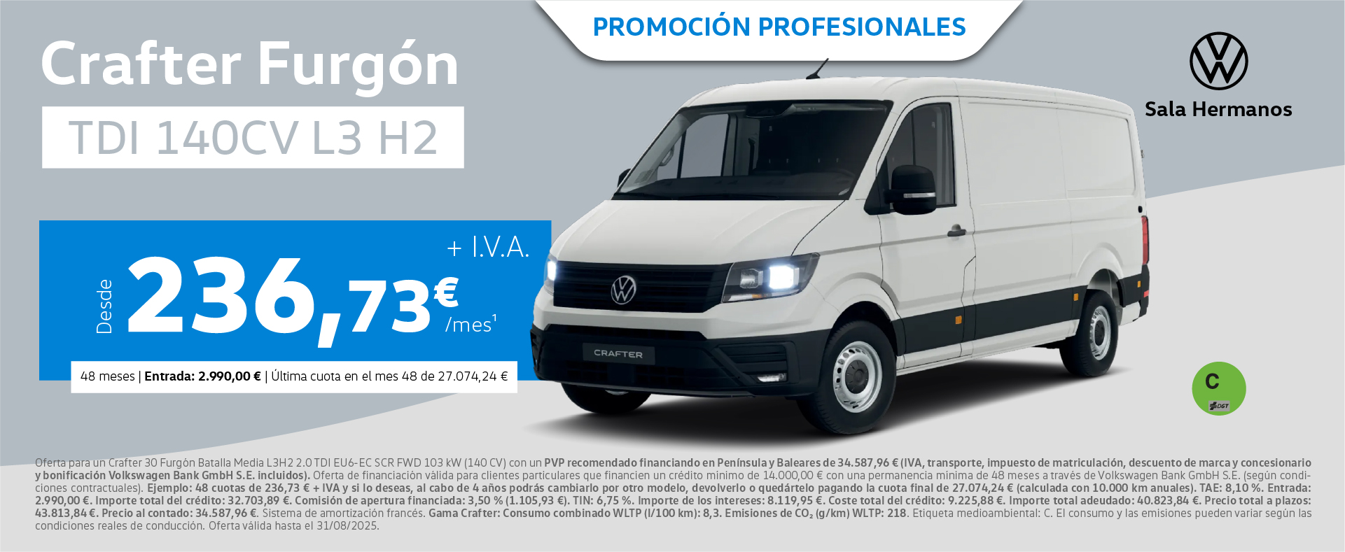 Nueva Crafter desde tan solo 236,73€/mes*